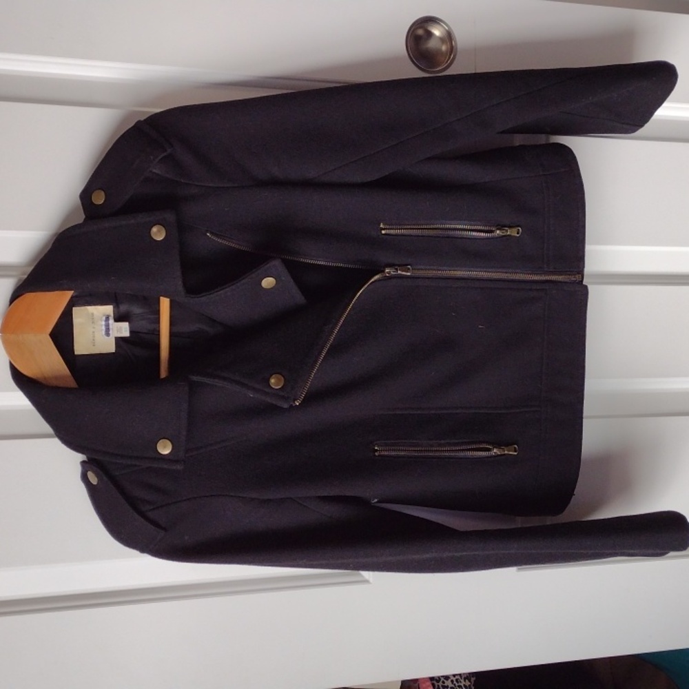 Wool blend moto jacket